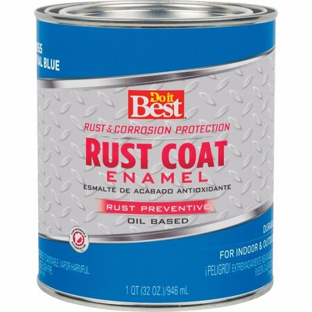 ALL-SOURCE Rust Coat Oil-Based Gloss Enamel, Royal Blue, 1 Qt. 203579D